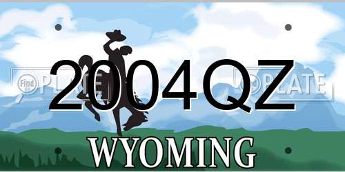 2004QZ Wyoming License Plate
