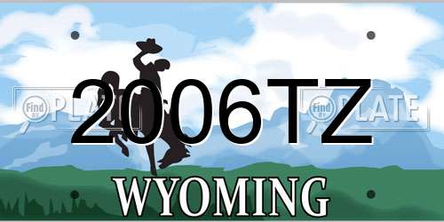 2006TZ Wyoming License Plate