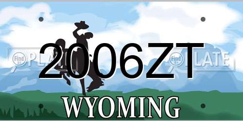 2006ZT Wyoming License Plate