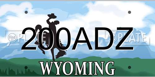 200ADZ Wyoming License Plate