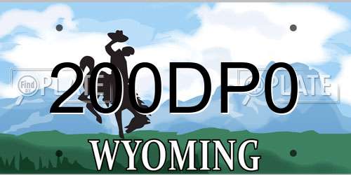 200DP0 Wyoming License Plate