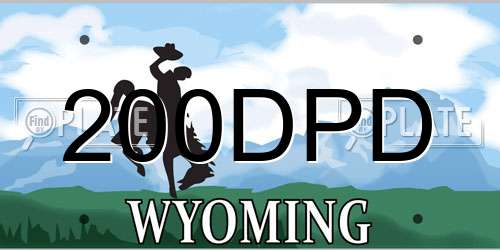 200DPD Wyoming License Plate
