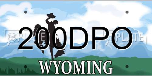 200DPO Wyoming License Plate