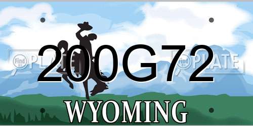 200G72 Wyoming License Plate