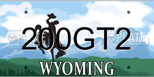200GT2 Wyoming License Plate