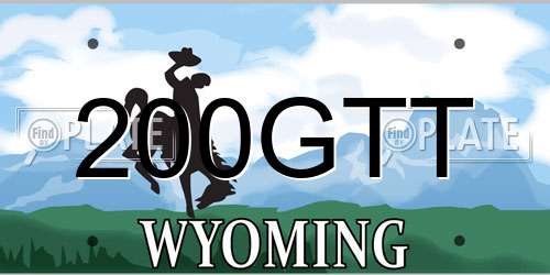 200GTT Wyoming License Plate