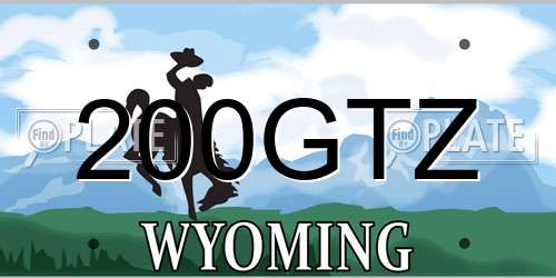 200GTZ Wyoming License Plate