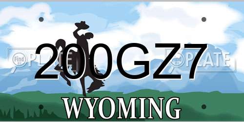 200GZ7 Wyoming License Plate