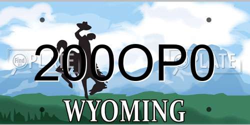 200OP0 Wyoming License Plate