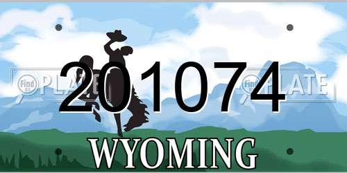 201074 Wyoming License Plate