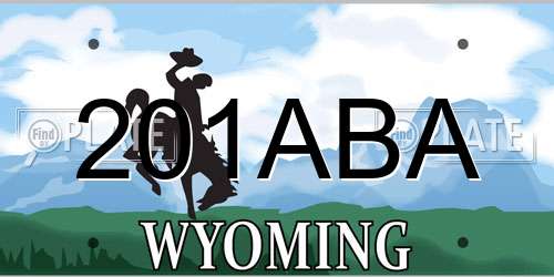 201ABA Wyoming License Plate