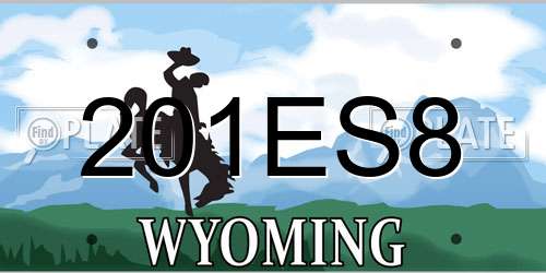 201ES8 Wyoming License Plate