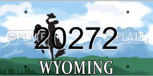 20272 Wyoming License Plate