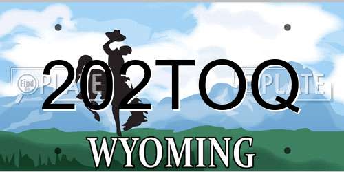 202TOQ Wyoming License Plate