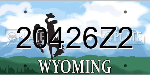 20426Z2 Wyoming License Plate