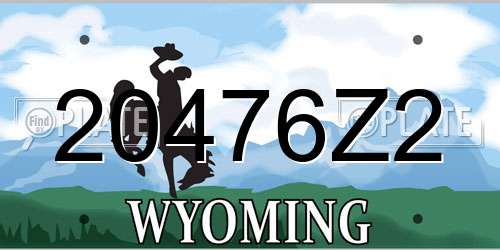 20476Z2 Wyoming License Plate