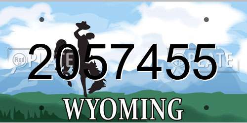 2057455 Wyoming License Plate