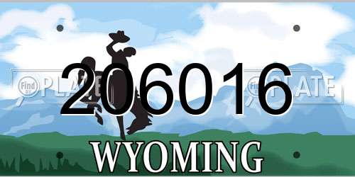 206016 Wyoming License Plate