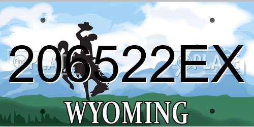 206522EX Wyoming License Plate