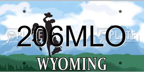 206MLO Wyoming License Plate