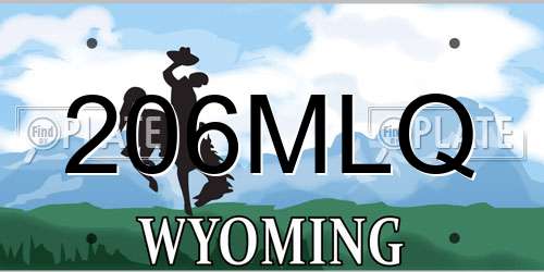 206MLQ Wyoming License Plate