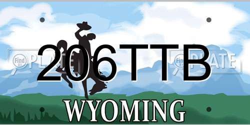 206TTB Wyoming License Plate