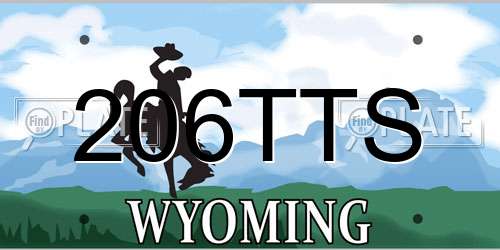 206TTS Wyoming License Plate
