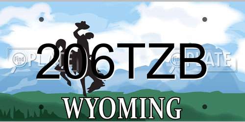 206TZB Wyoming License Plate