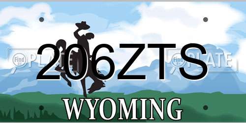 206ZTS Wyoming License Plate