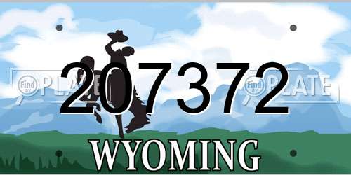 207372 Wyoming License Plate