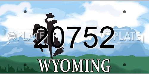 20752 Wyoming License Plate