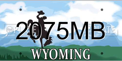 2075MB Wyoming License Plate