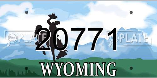 20771 Wyoming License Plate