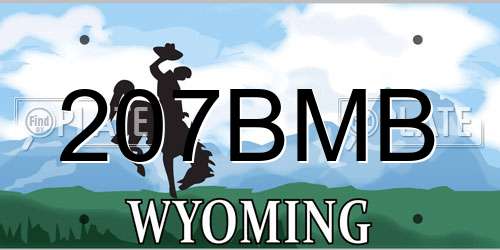 207BMB Wyoming License Plate