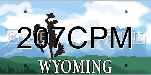 207CPM Wyoming License Plate