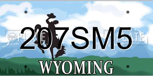 207SM5 Wyoming License Plate
