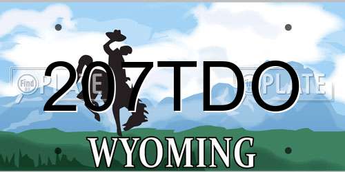 207TDO Wyoming License Plate