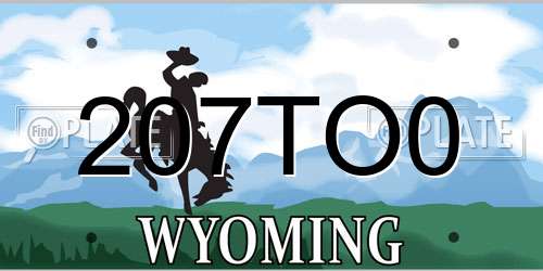 207TO0 Wyoming License Plate