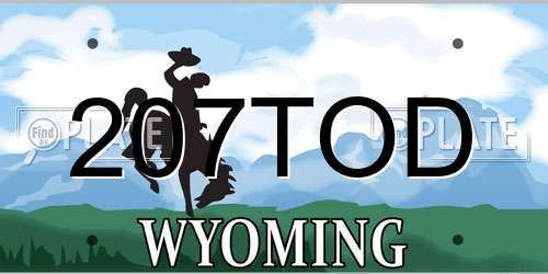 207TOD Wyoming License Plate