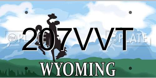 207VVT Wyoming License Plate