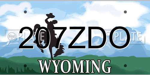 207ZDO Wyoming License Plate