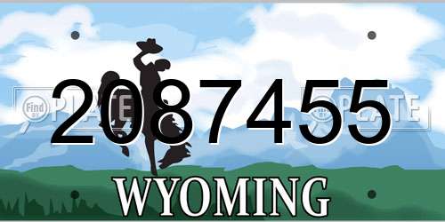 2087455 Wyoming License Plate