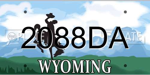 2088DA Wyoming License Plate