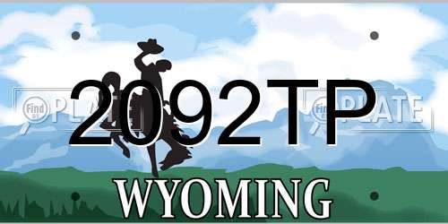 2092TP Wyoming License Plate