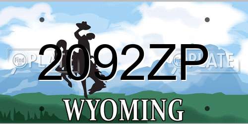 2092ZP Wyoming License Plate