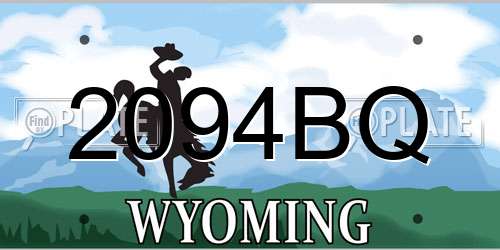 2094BQ Wyoming License Plate