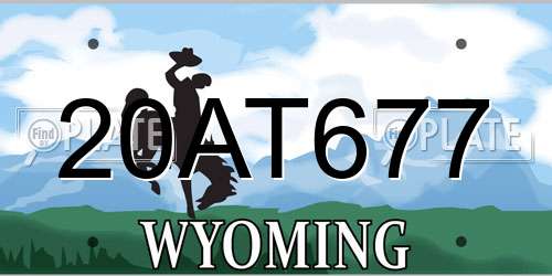 20AT677 Wyoming License Plate