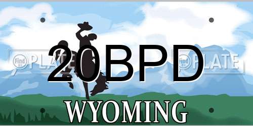 20BPD Wyoming License Plate