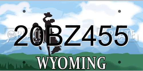 20BZ455 Wyoming License Plate