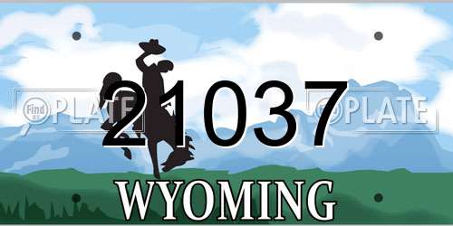 21037 Wyoming License Plate